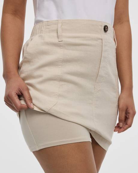 Jupe-short en mélange de lin