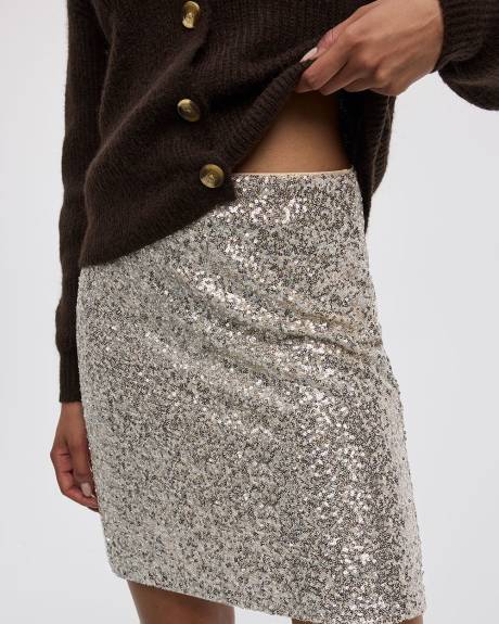 Mini A-Line Sequins Skirt