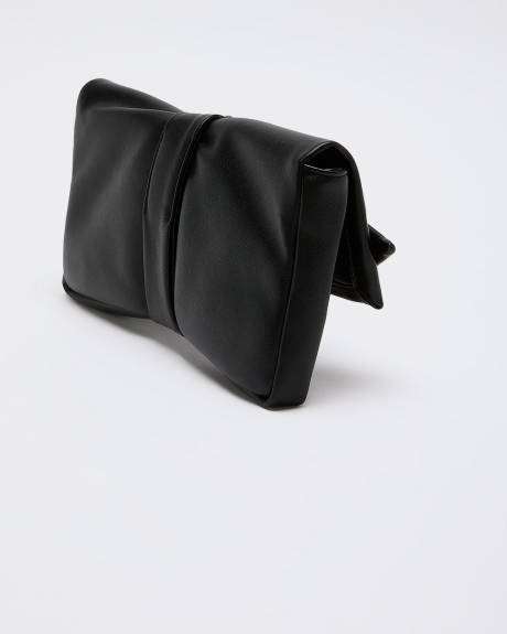 Faux Leather Clutch with Knot