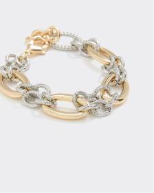 Two-Tone Chunky Link Chain Bracelet