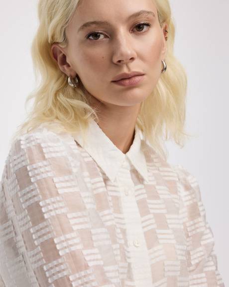 Long-Puffy-Sleeve Blouse