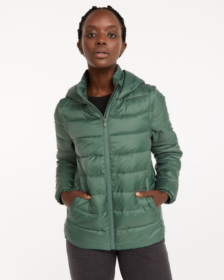 Hooded Packable Puffy Jacket with Removable Sleeves, Hyba
