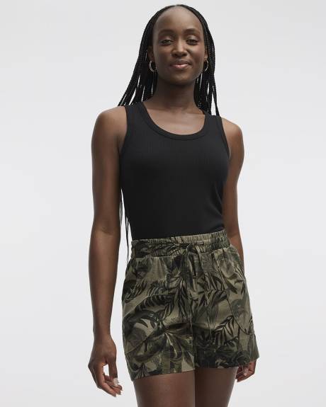 Linen-Blend Shorts with Drawstring