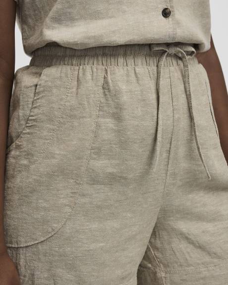 Linen-Blend Shorts with Drawstring