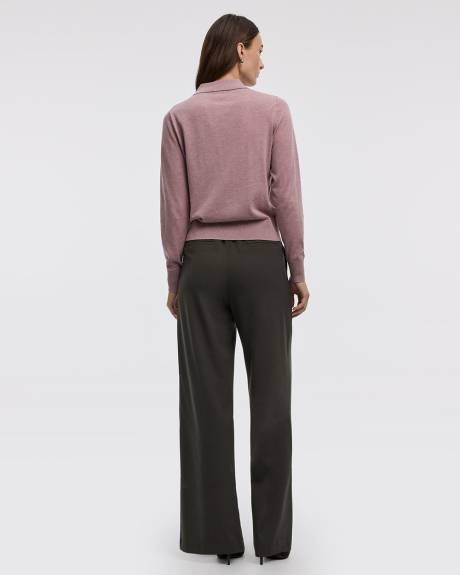 Long-Sleeve Wool-Blend Polo