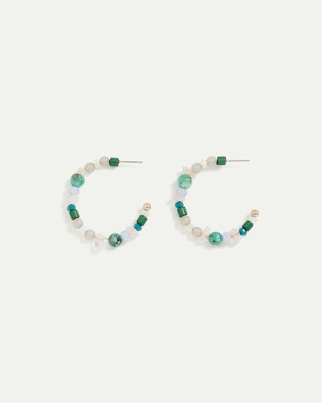 Colourful Stone Hoops