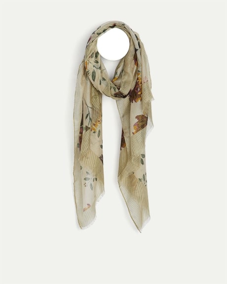Leafy and Floral Scarf
