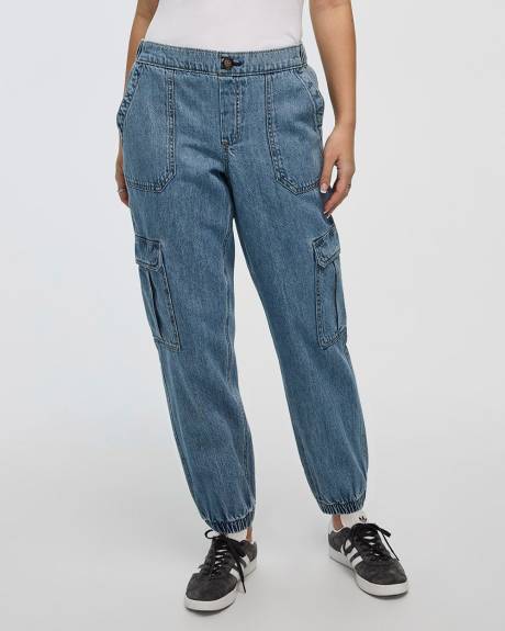 Denim Jogger with Cargo Pockets - Tall