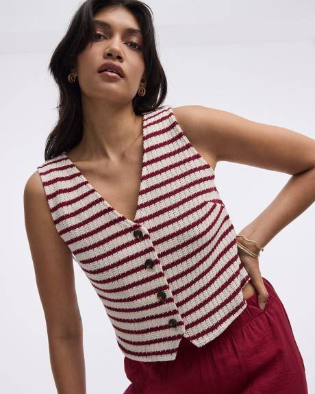 Striped Knit Vest