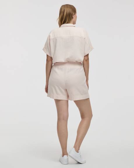 Linen-Blend Shorts with Drawstring
