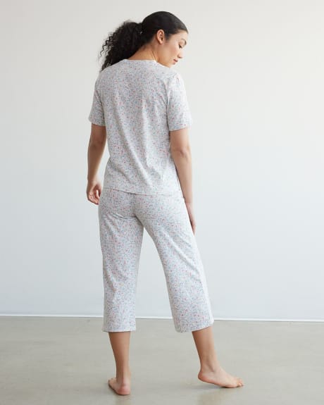Haut de pyjama en coton à manches courtes, R Line