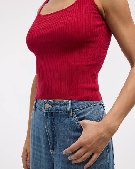 Square-Neck Ribbed Tank