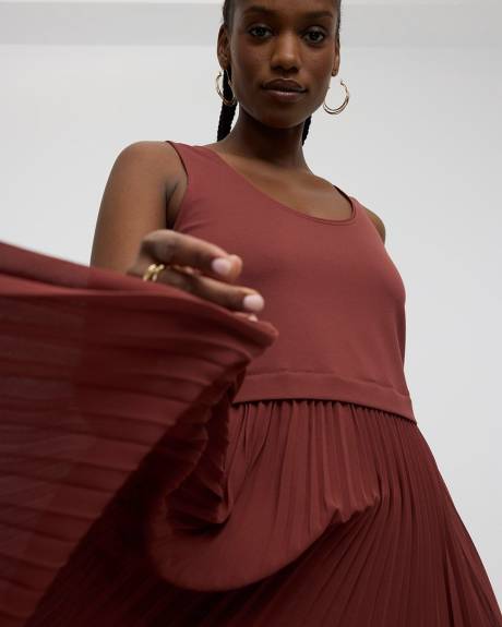 Robe midi bimatière sans manches - Toni Fifi. x Reitmans