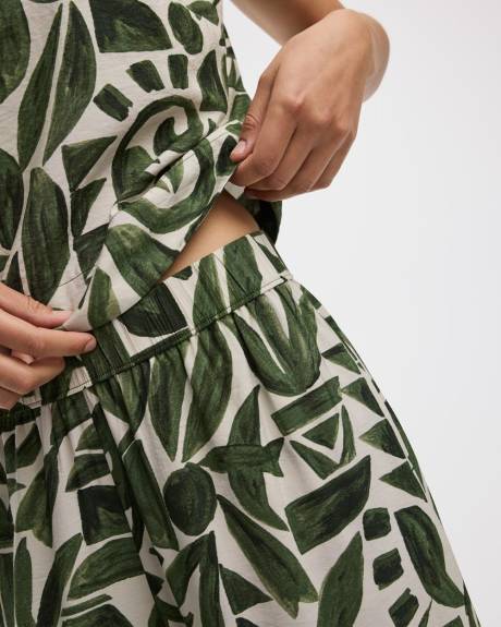 Pantalon à enfiler à jambe large et taille haute