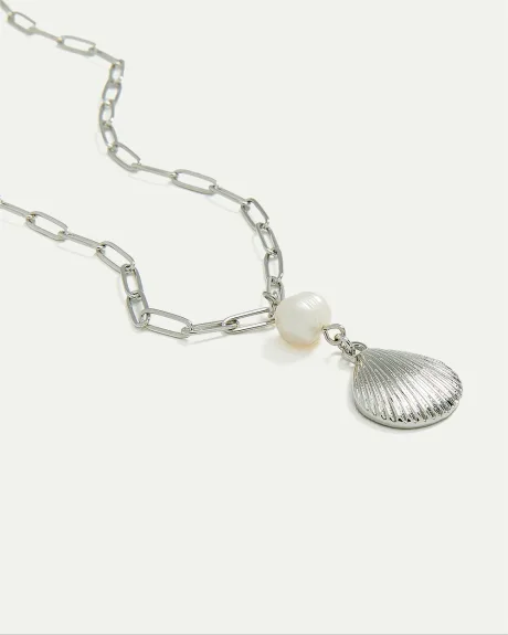 Long Necklace with Sea Shell Pendant