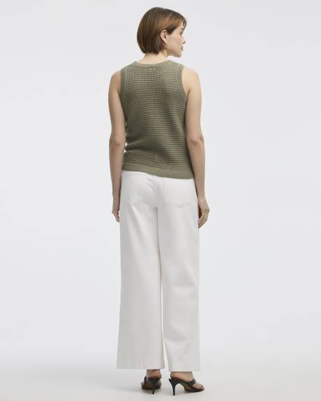 Crew-Neck Tank with Fancy Stitches