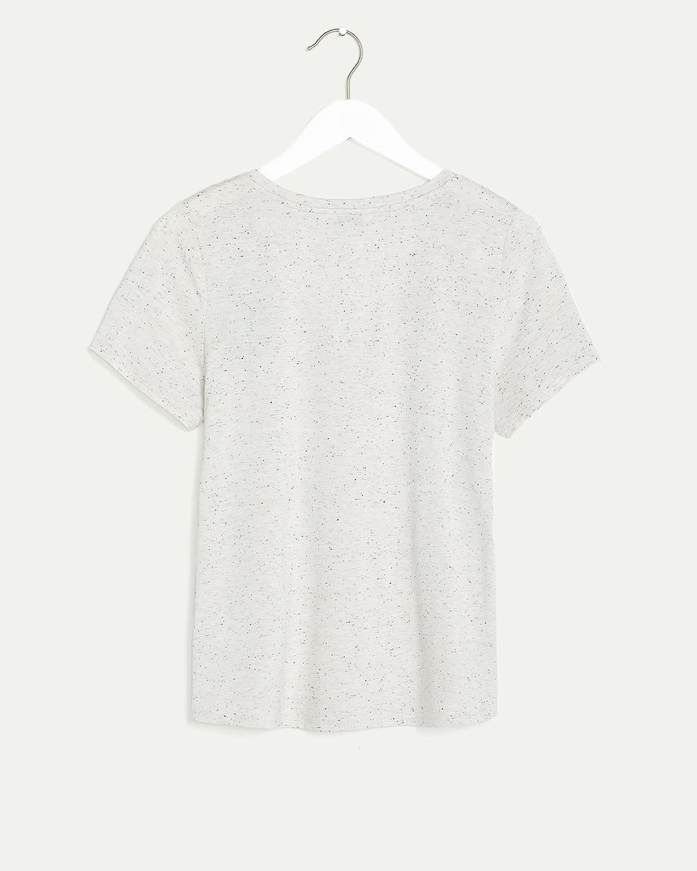 T-shirt à col V avec ourlet arrondi, R Essentials