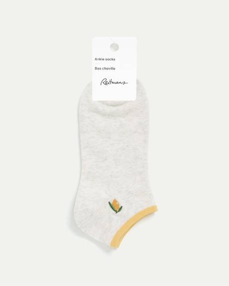 Anklet Socks with Lemon at Hem
