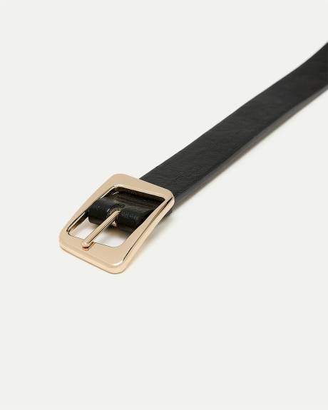Ceinture étroite en faux cuir avec boucle oblique