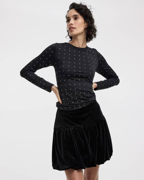 Velvet Bubble Mini-Skirt