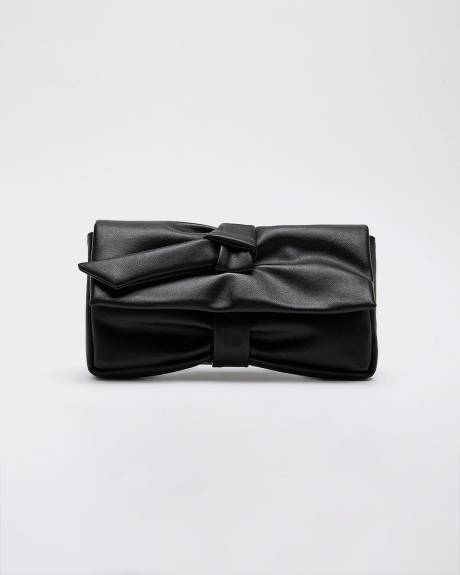 Faux Leather Clutch with Knot