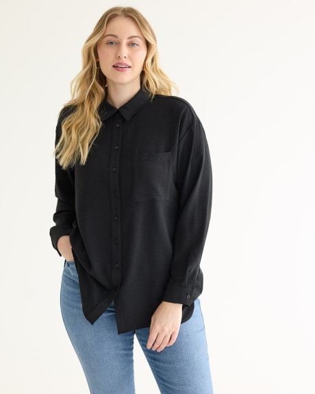 Long-Sleeve Blouse with Shirt Collar