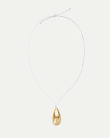 Short Cord Necklace with Elongated Pendant