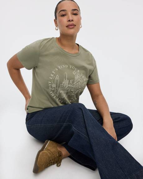 T-shirt &agrave; col rond - R Essentiels