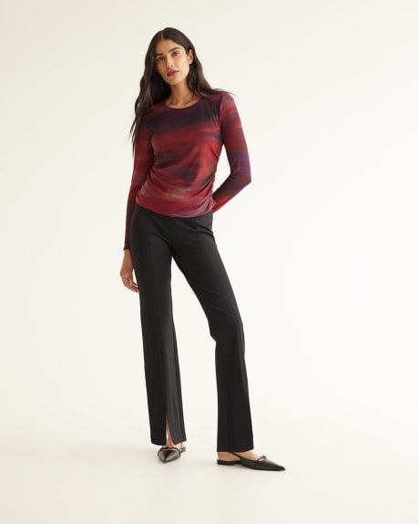 Flare-Leg with Front Slit High-Rise Pants, The Modern Stretch