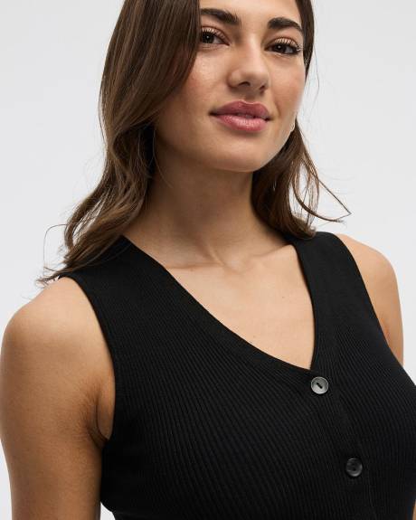 V-Neck Ribbed Vest