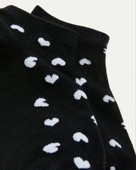 Cotton Anklet Socks with Hearts