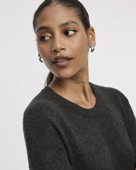 PlushSoft Crew-Neck Midi Sweater Dress