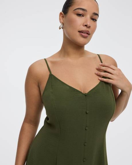 Robe courte &agrave; boutonner sans manches