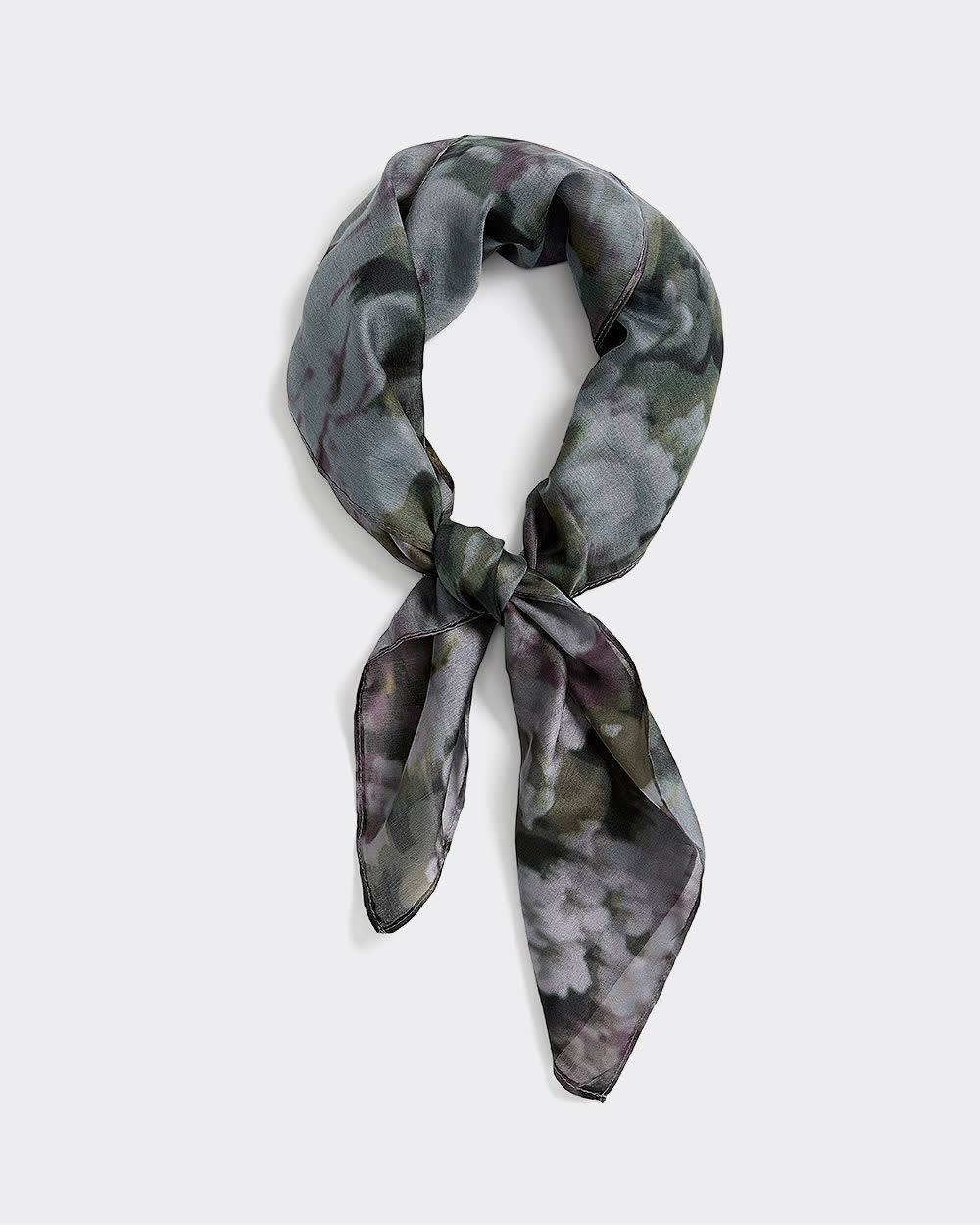 Square Scarf with Floral Print