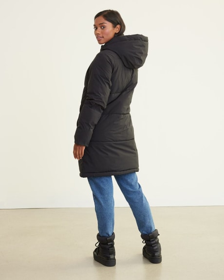 Mid-Length Faux Down Jacket