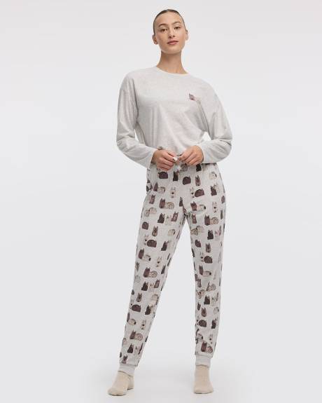 Ensemble pyjama en coton à manches longues et jogger