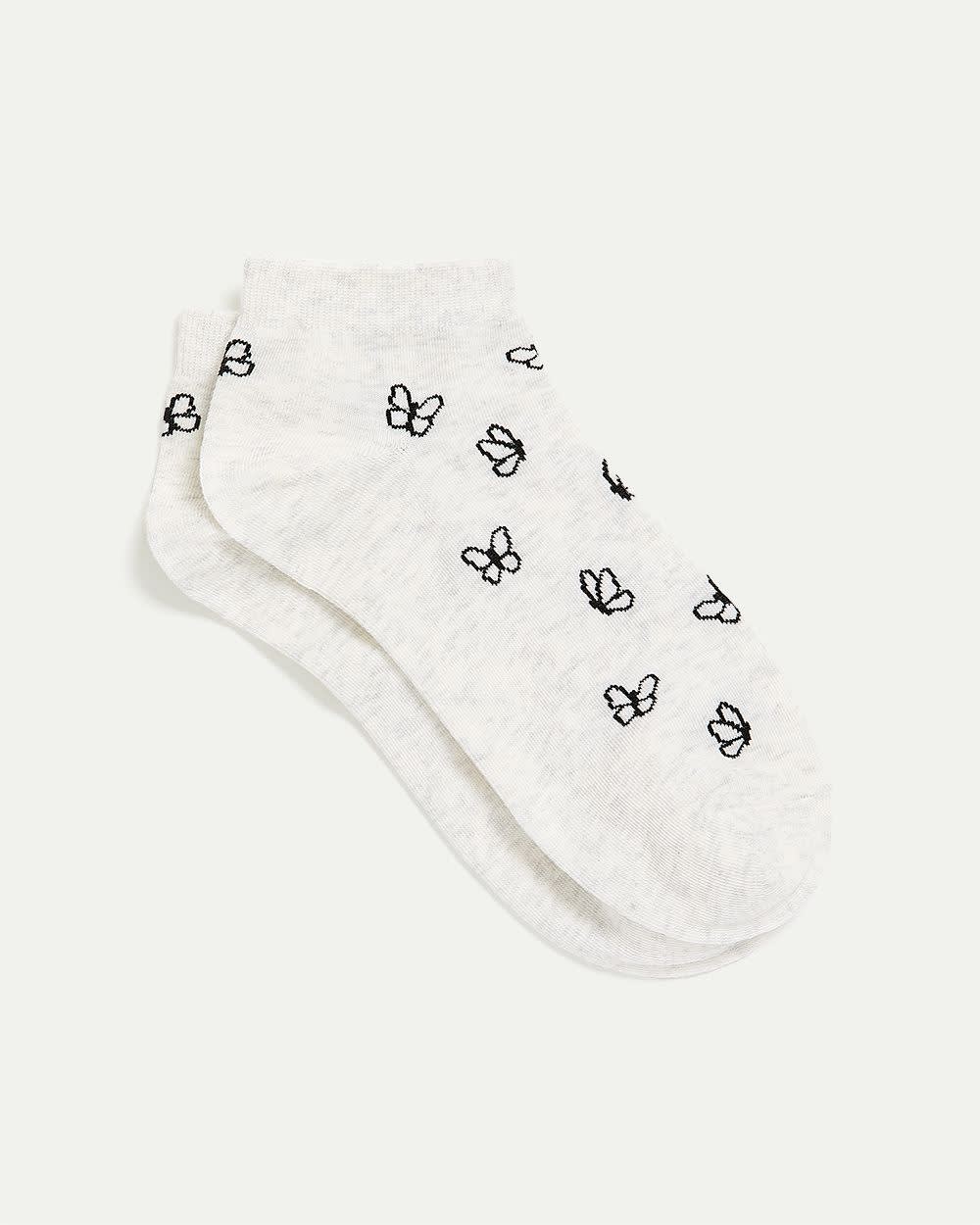 Cotton Anklet Socks with Butterflies