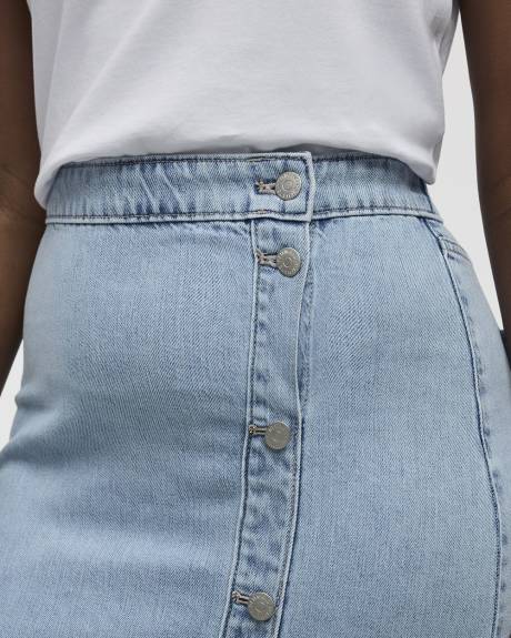 Pull-On Maxi Skirt with Wrap Front