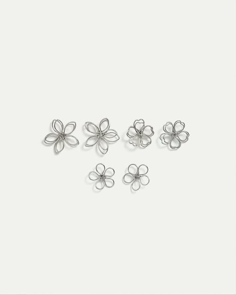 Flower Earrings, Set of 3
