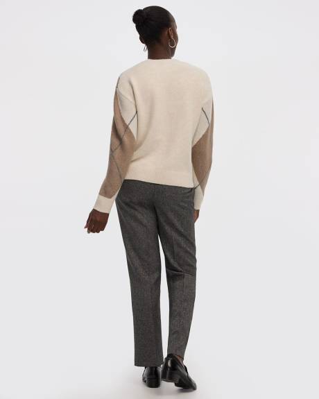 Pull à manches longues et col rond à motif de losanges