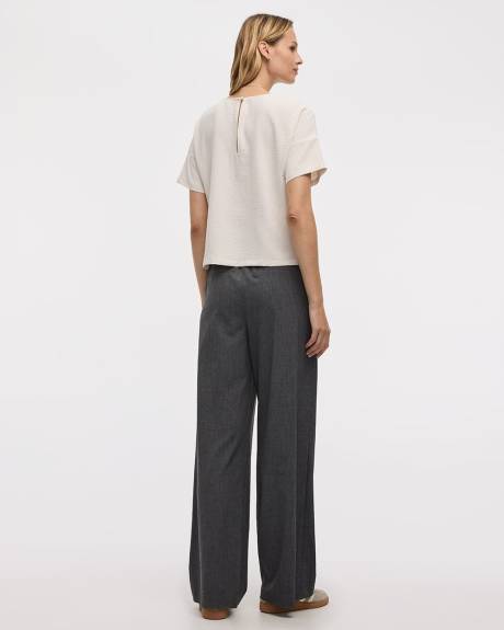 Short-Sleeve Crew-Neck Blouse