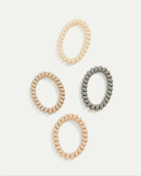 Soft Coil Hair Ties, Pack of 4
