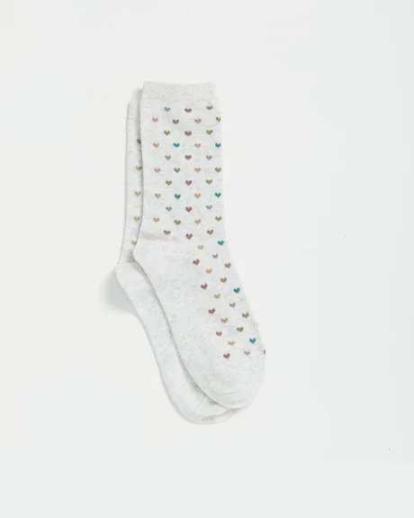 Cotton Anklet Socks with Hearts