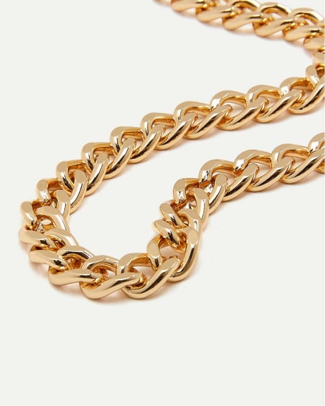Two-Tone Curb Chain Necklace
