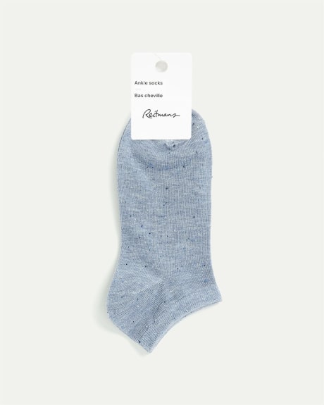 Textured Cotton Anklet Socks