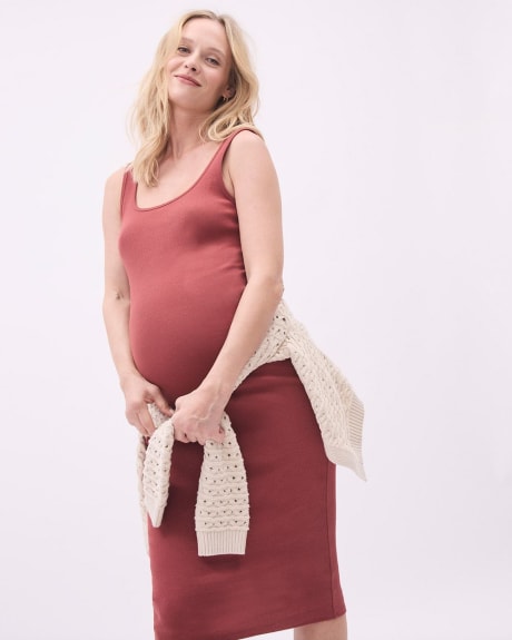 Sleeveless Ribbed Midi Dress - Thyme Maternity