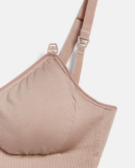 Seamless V-Neck Nursing Bra - Thyme Maternity