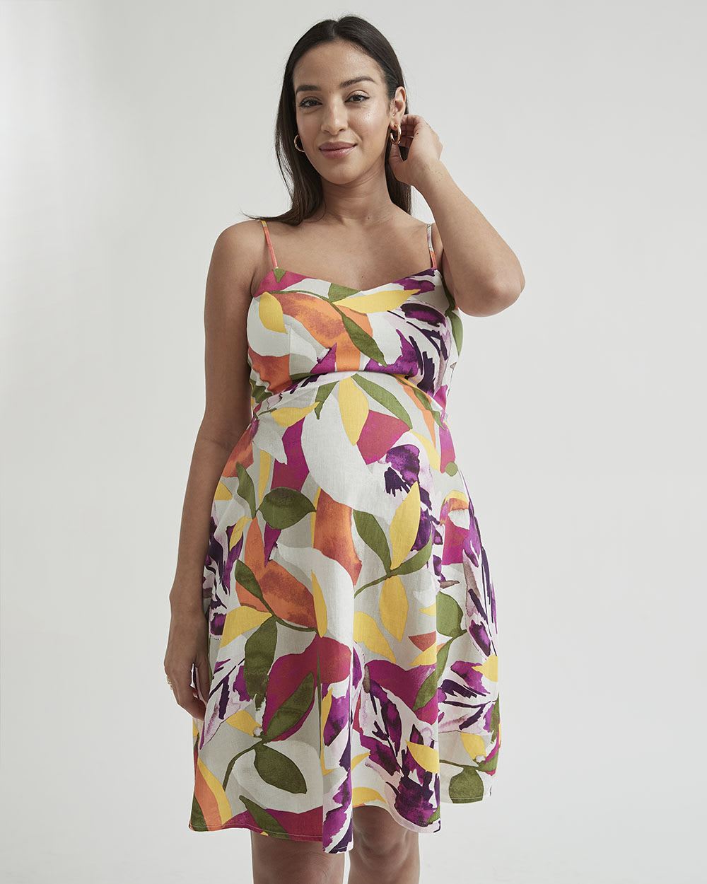Floral Fit and Flare Sleeveless Dress - Thyme Maternity