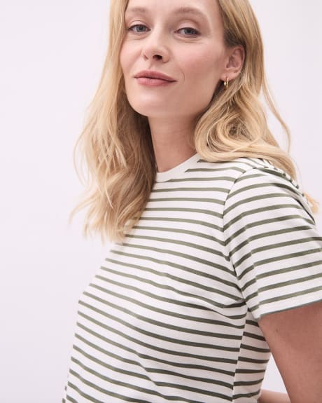 The Perfect Crew-Neck T-Shirt with Stripes - Thyme Maternity