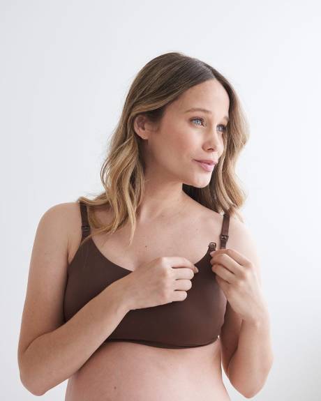 Microfibre Scoop-Neck Nursing Bra - Thyme Maternity